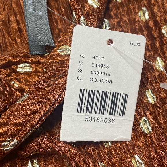 NWT Anthropologie Lennox Halter Top Copper and Gold Polka Dot Sz S - Picture 9 of 16